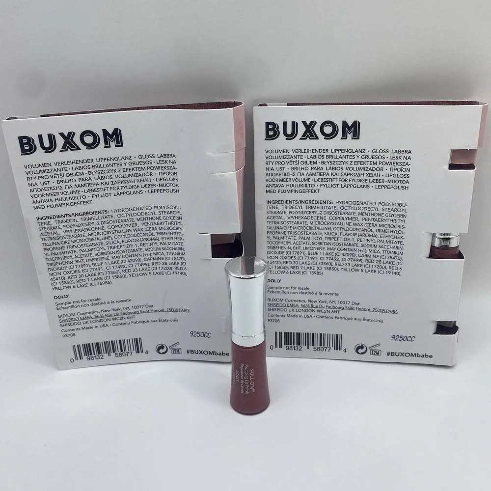 2x Buxom Full On Plumping Lip Polish Dolly Deluxe Sample 0.05oz 1.5ml New